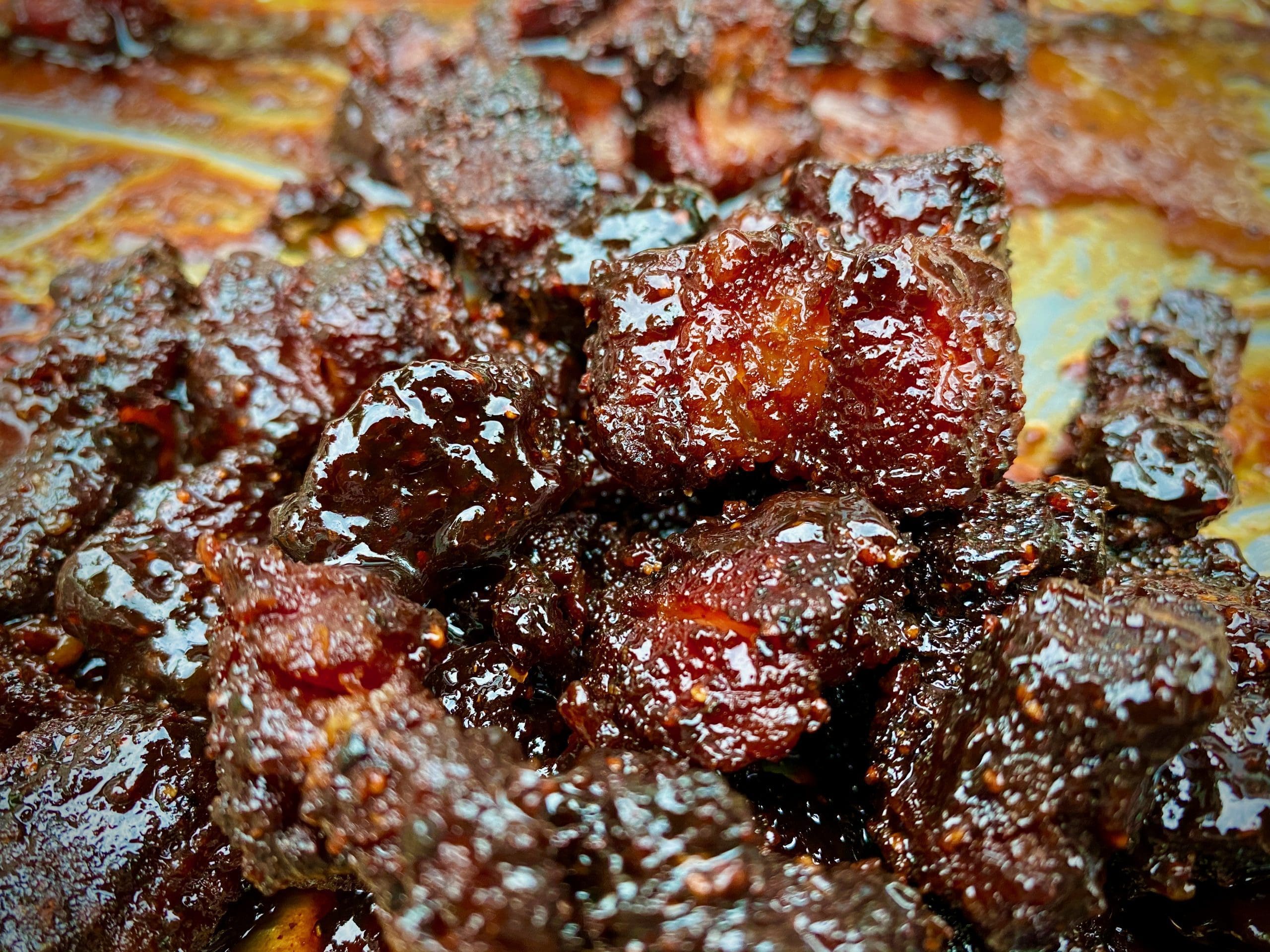 Pork Belly Burnt Ends vom Smoker Meat Candy Big J's BBQ